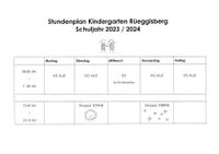 Stundenplan Kindergarten